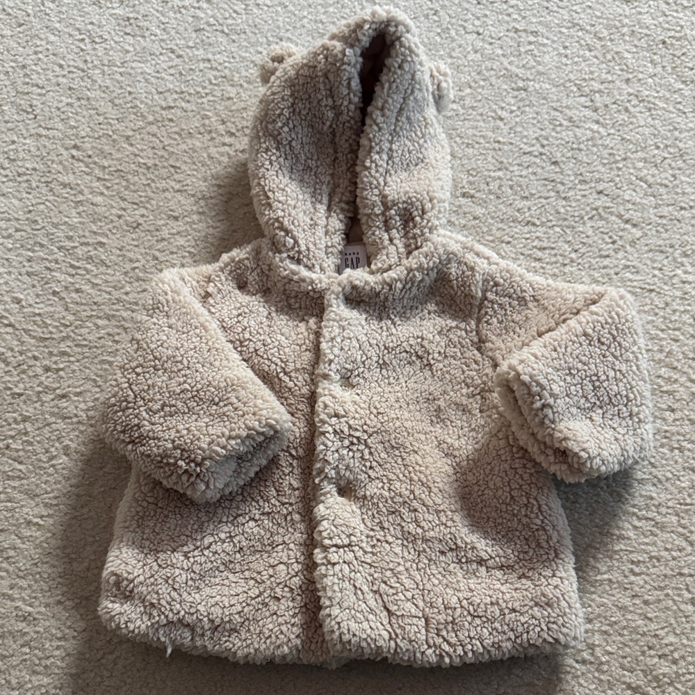 GAP Cream Sherpa Kids Puffer Jacket